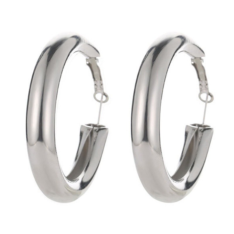 Đôi khuyên tai tròn mạ vàng/ bạc thời trang cho nữ