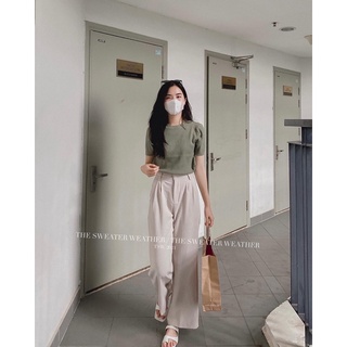 Áo LEN ĐŨA CỘC TAY cổ tròn basic ( Ảnh thật )