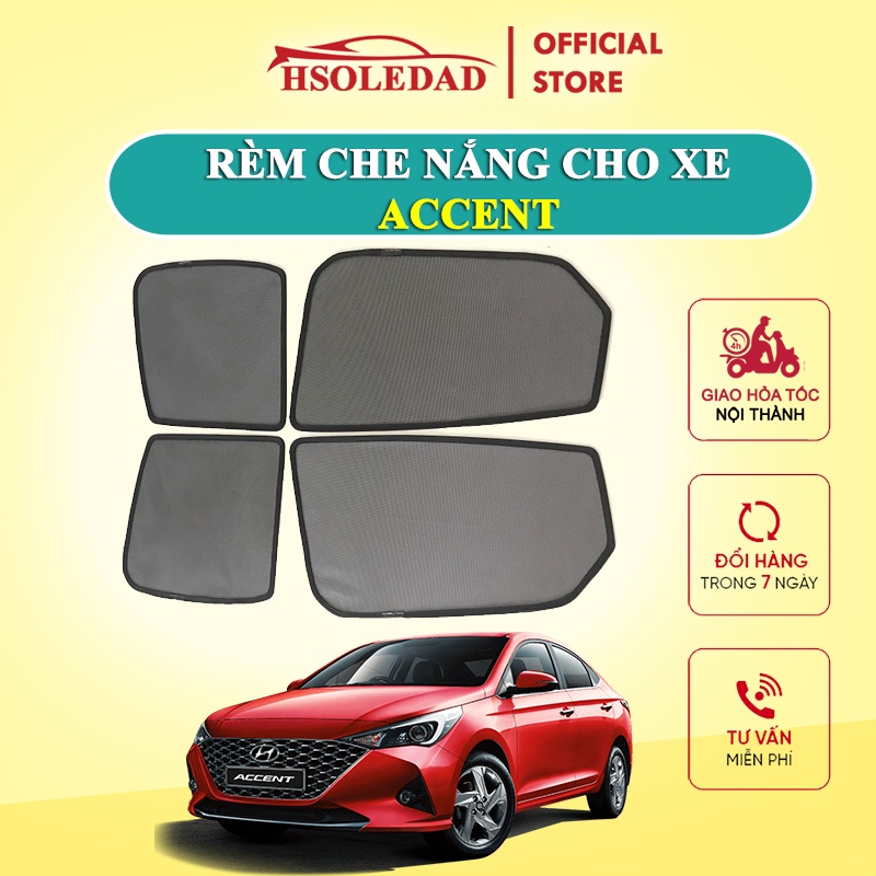 Rèm che nắng nam châm cho xe Hyundai Accent, bộ 4 tấm cho 4 cửa, hàng loại 1 cao cấp nhất, vừa khít kính