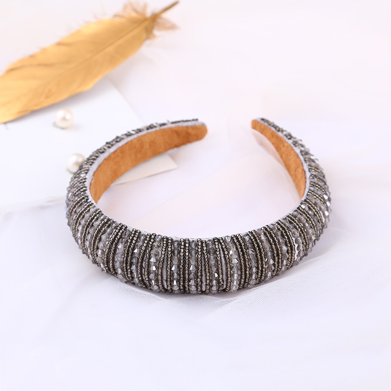 Băng Đô Cài Tóc Bản Rộng Đính Hạt Pha Lê Phong Cách Baroque Sang Trọng Thời Trang Cho Nữ