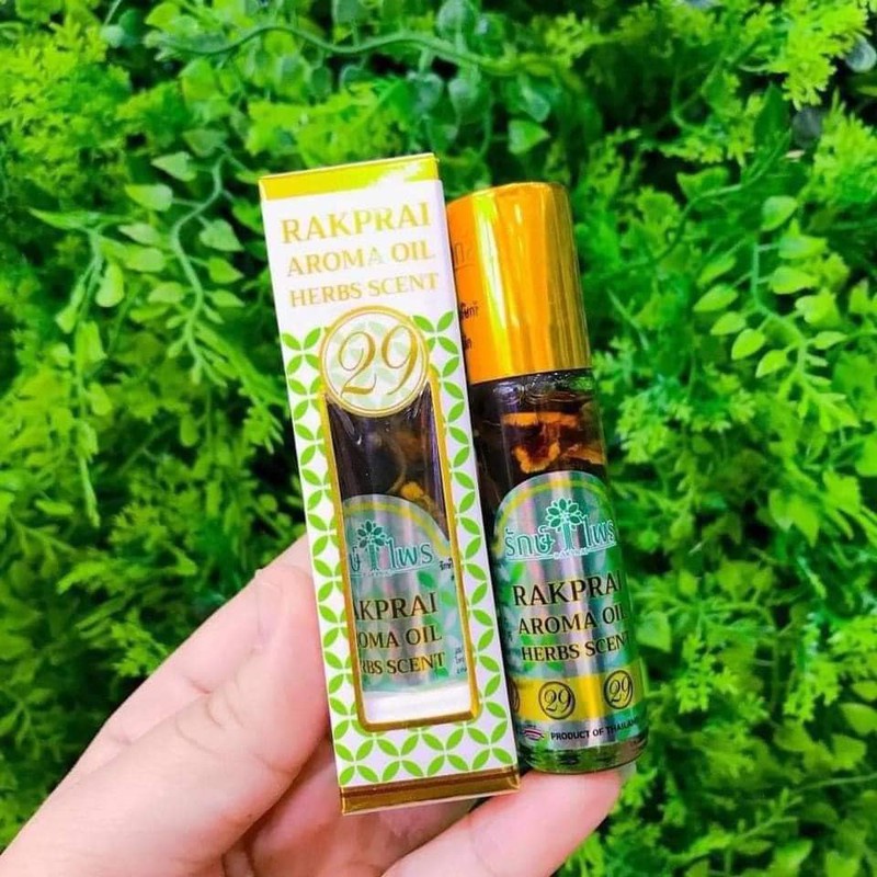 DẦU NGÂM 29 VỊ RAKPRAI AROMA OIL HERBS SCENT 8ML THÁI LAN CHÍNH HÃNG - 9019