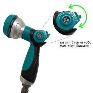 Súng xịt 8 chế độ xoay tùy chỉnh cao cáp xanh lá - tn437