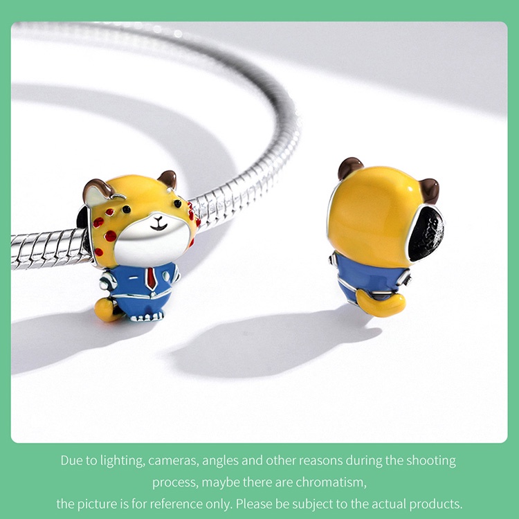 Phụ kiện hạt Bamoer SCC1960 bạc 925 kiểu động vật dễ thương thời trang để làm trang sức thủ công với 6 loại tùy chọn