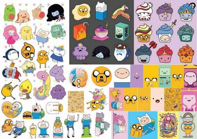 Sticker Adventure time dán trang trí planer, scrapbook,....size nhỏ 3-5cm