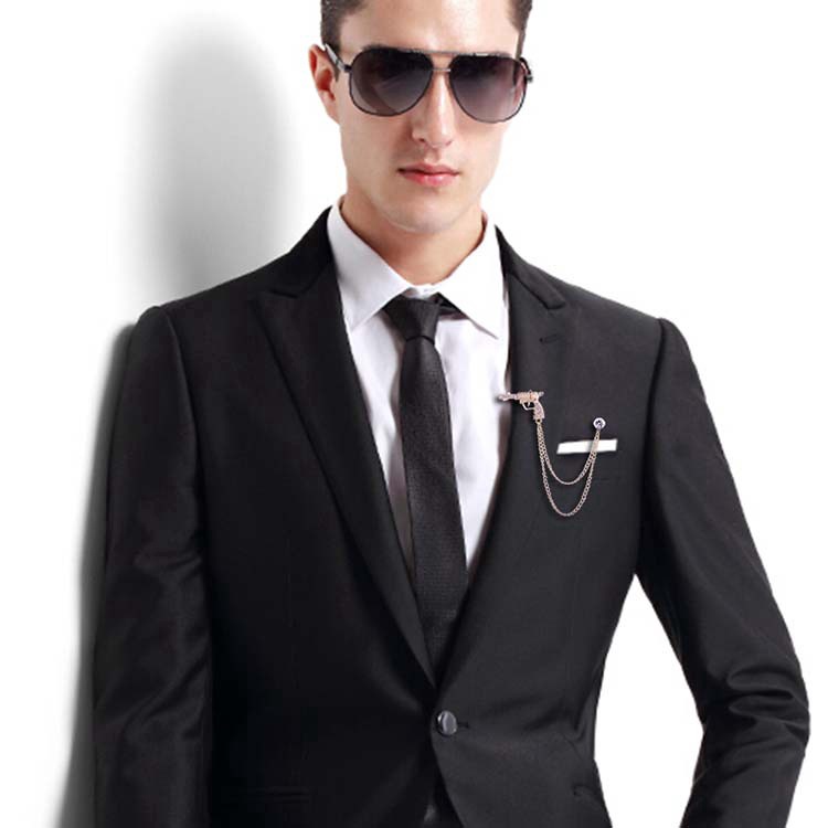 EFAN Cài Ngực Áo Hình Súng Lục Sáng Tạo Cho Nam