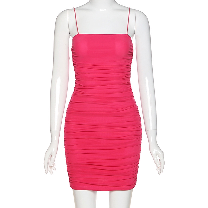 DUNEA Đầm hai dây ôm dáng vừa vặn thiết kế hở lưng quyến rũ dành cho nữ