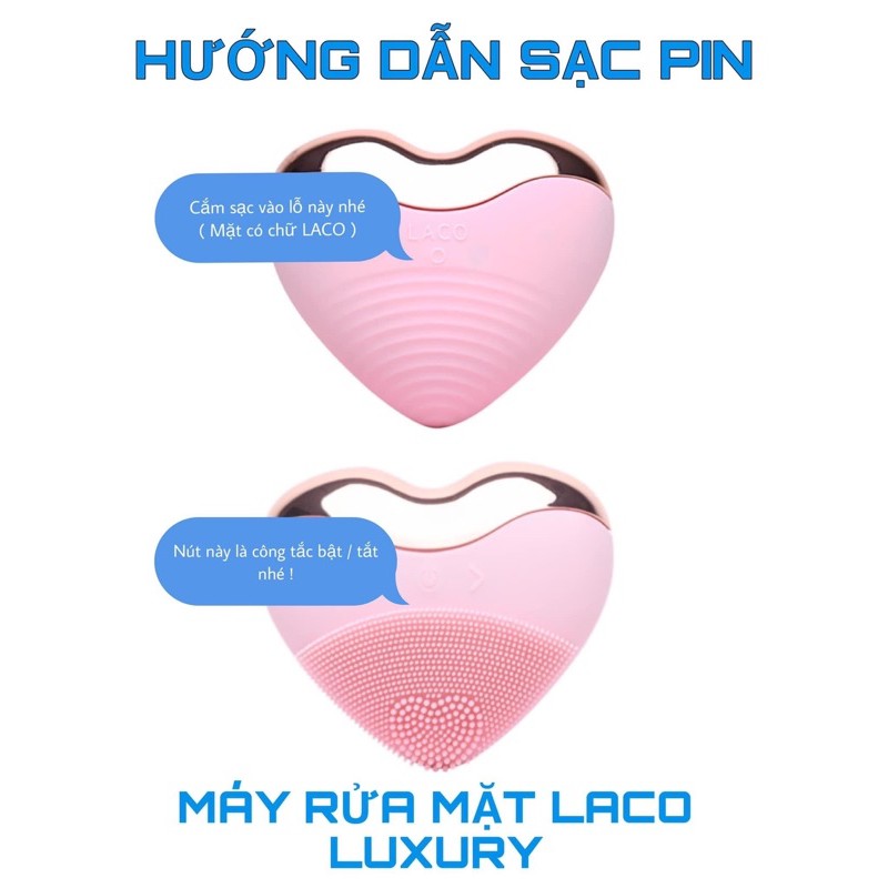 Máy rửa mặt Laco Laxury chính hãng. Sạch mụn đầu đen, mụn cám. Nâng cơ, thon gọn nọng cằm. Da sạch hơn