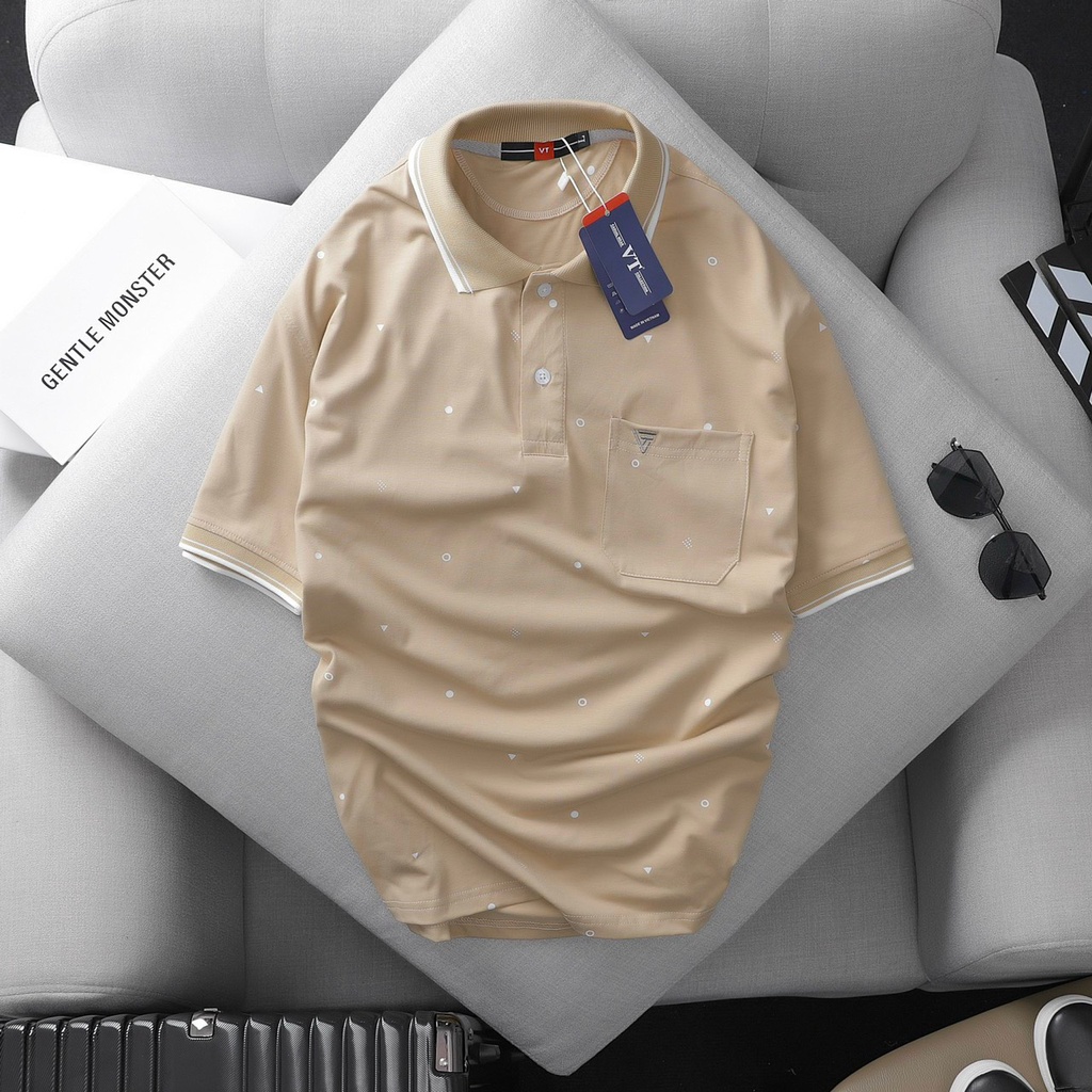 Combo 3 Áo Polo Nam Trung Niên Họa Tiết Thưa Có Cổ Chất Liệu Cotton Thấm Hút Mồ Hôi - Việt Trinh