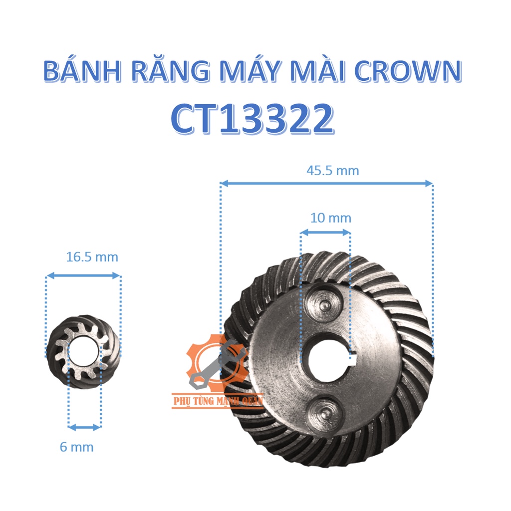 Phụ tùng máy mài Crown 13322 CT13322- rotor/ bánh răng/ đầu nhôm