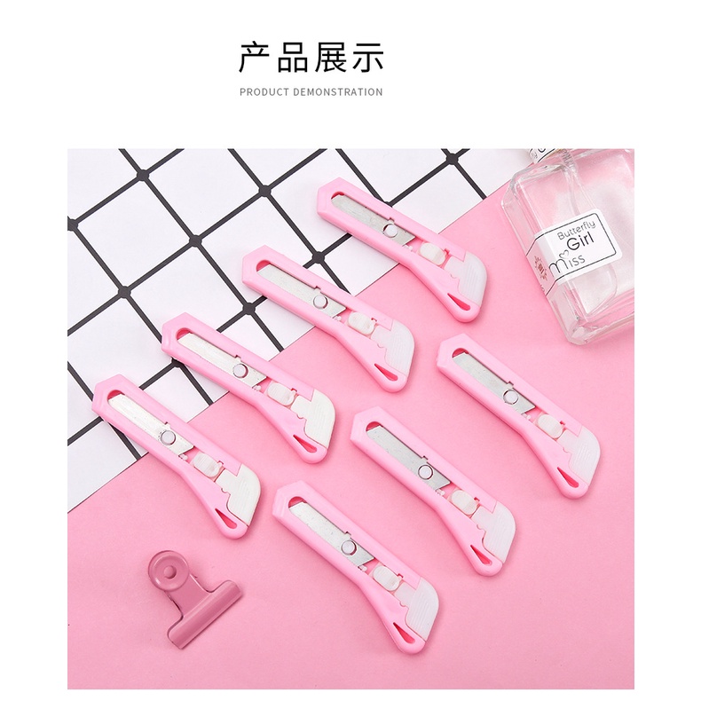 Dao rọc giấy cute màu hồng, dao dọc giấy mini dễ thương MODINA