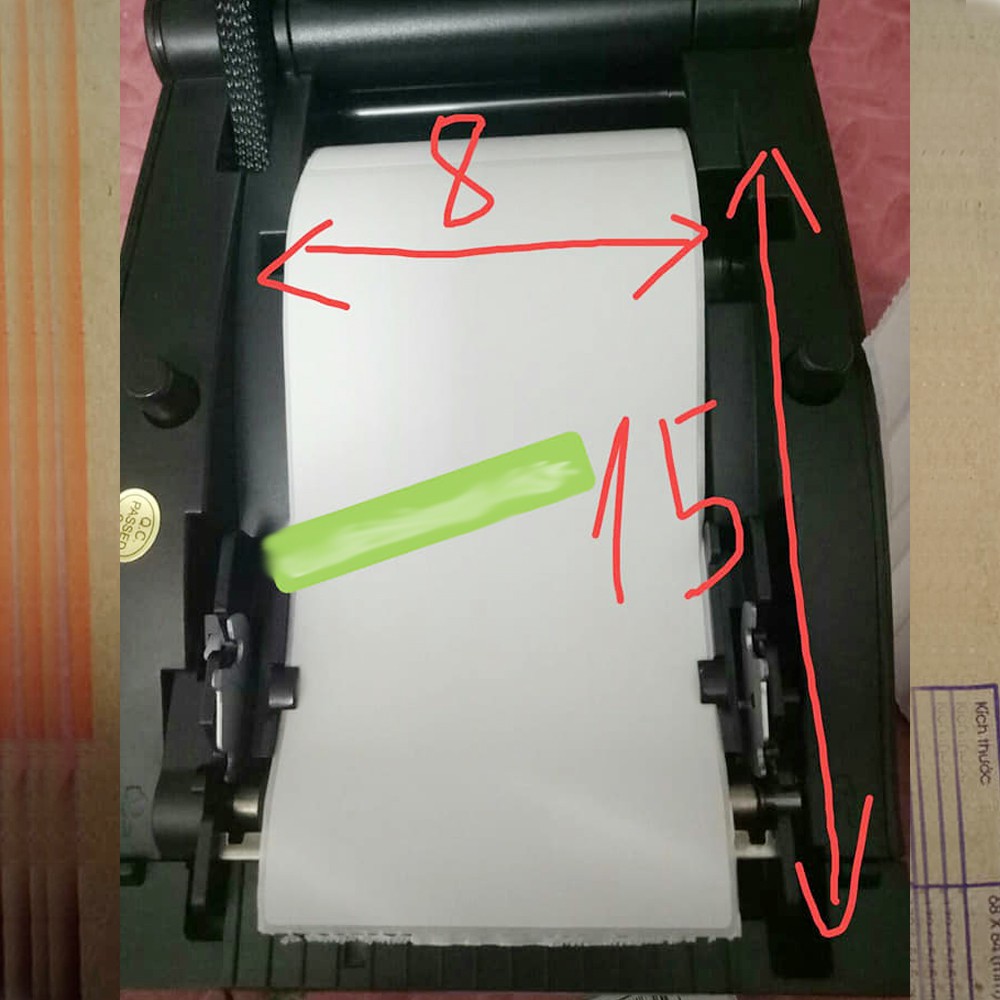 Giấy in decal tem mã vận đơn giao hàng J&T Express khổ 80x150mm cuộn 30m