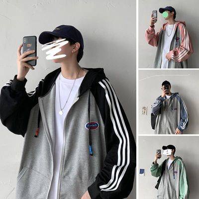 Áo len mùa xuân Nam Headmen trùm đầu phiên bản tiếng Hàn lỏng lẻo của xu hướng ở Hồng Kông Cặp vợ chồng giản dị với một