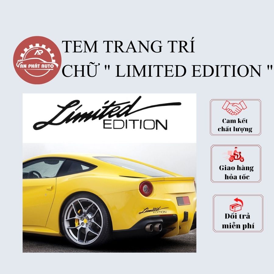 Tem Decal Dán Trang Trí Xe Ô Tô Bằng Laser Phản Quang Chữ " Limited Edition " Phù Hợp Mọi Loại Xe [Hàng Loại Đẹp]