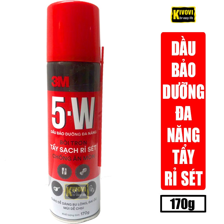 Chai Xịt Chống Rỉ Sét Bôi Trơn Bao Dưỡng Đa Năng 5W 3M 170g - Bình Xịt Chống Rỉ Sét, Sên Xe