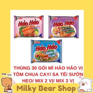 THÙNG 30 GÓI MÌ HẢO HẢO VỊ TÔM CHUA CAY/ SA TẾ/ SƯỜN HEO/ MIX 2 VỊ/ MIX 3 VỊ