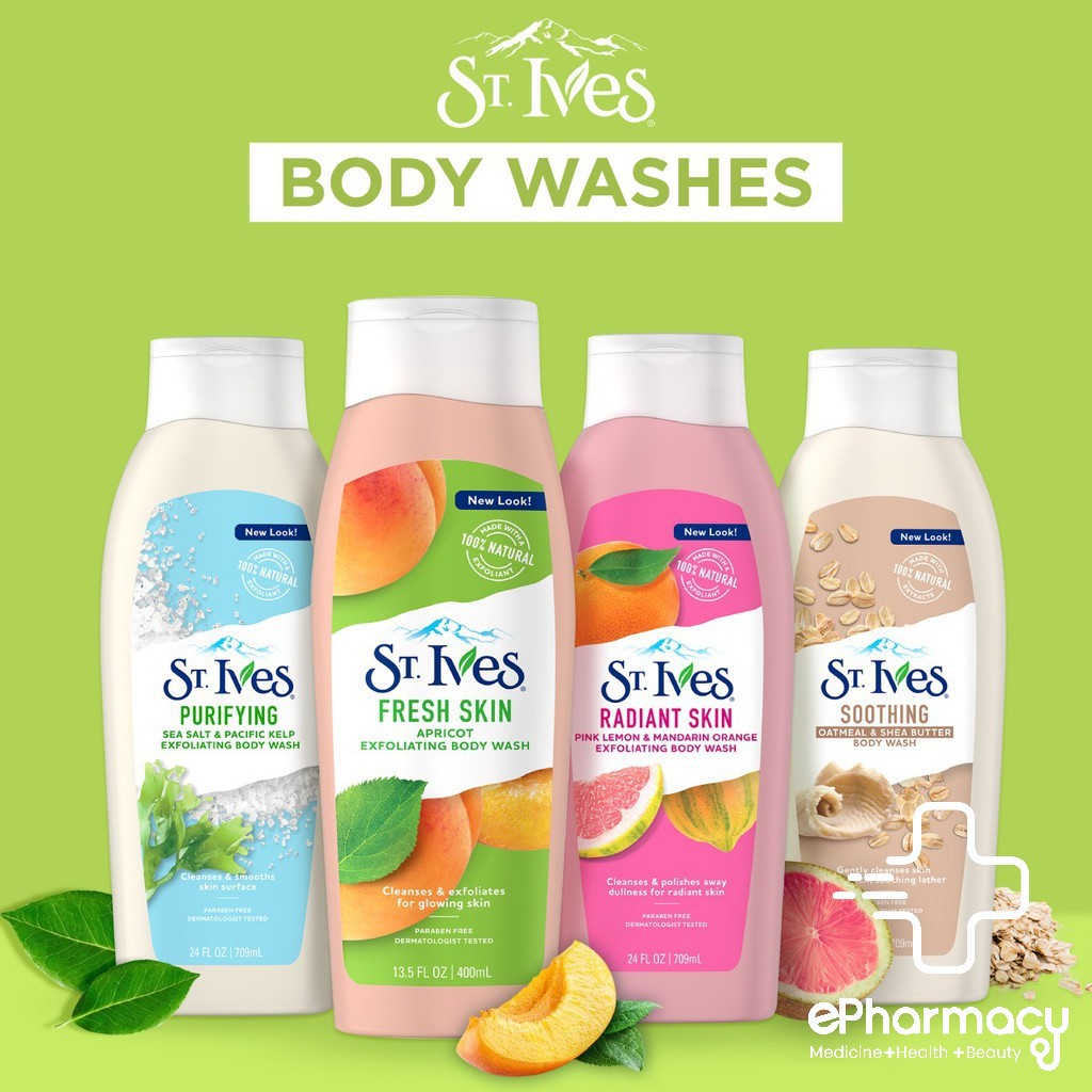 Sữa Tắm St.Ives Tẩy Tế Bào Chết Dịu Nhẹ, Dưỡng Da Mềm Mịn - ST. Ives Exfoliating Body Wash