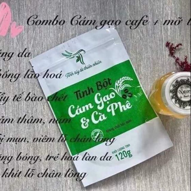 Combo mỡ trăn + cám gạo cà phê