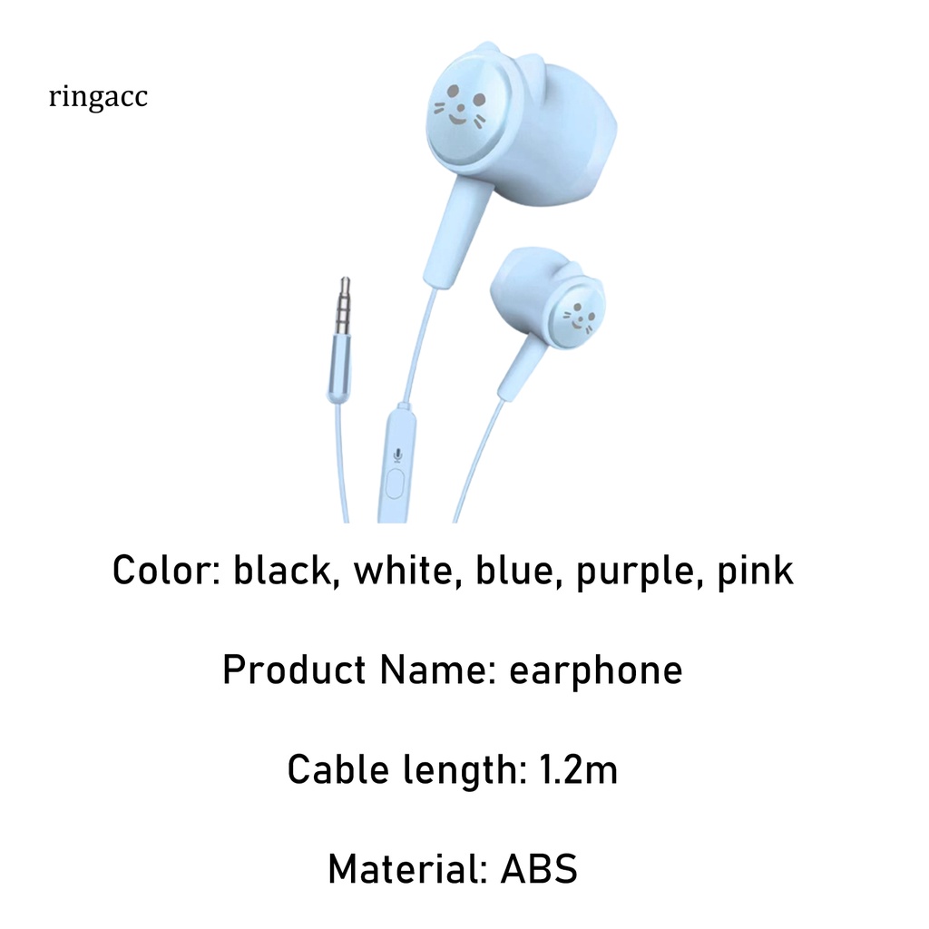 Tai nghe có dây RGA bằng nhựa trọng lượng nhẹ màu kẹo