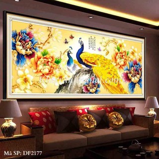 [SALE OFF] Tranh đính đá Chim công phú quý DF2177