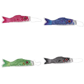 4-Piece 40cm Japanese Windsock Carp Flag Koi Nobori Sailfish Wind Streamer