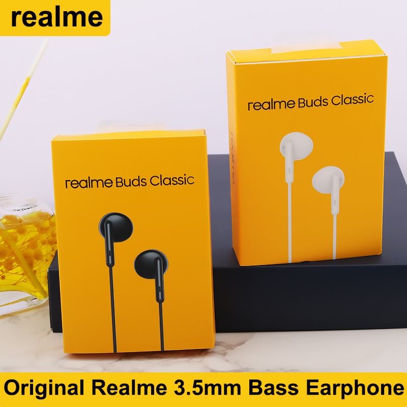 Tai Nghe Nhét Tai Realme 3.5Mm Có Dây Trong Tai Cho Narzo 20 30pro GT Neo 8 Q2i Q3i Tai Nghe In-Ear Điều Khiển Có Dây Với Micrô