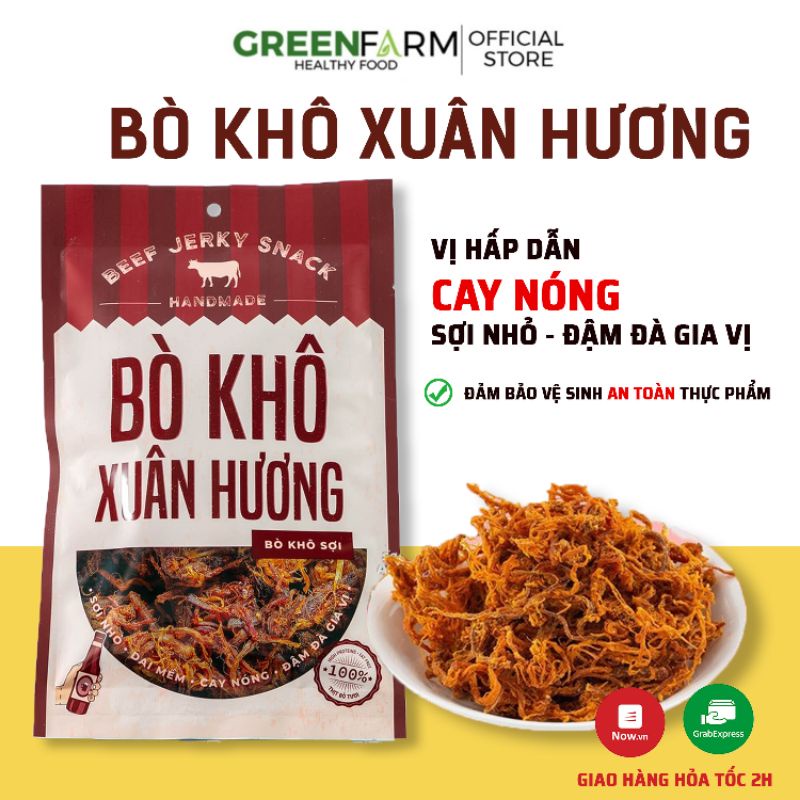 Bò khô sợi Xuân Hương 100% thịt bò, vị truyền thống 55g đậm đà hương vị thơm ngon đảm bảo vệ sinh an toàn thực phẩm