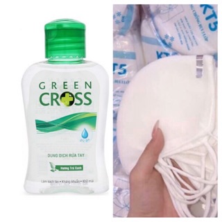 [HÀNG SẴN]COMBOO 1 NƯỚC RỬA TAY KHÔ GREEN CROSS 100ML+3 KHẨU TRANG KT5