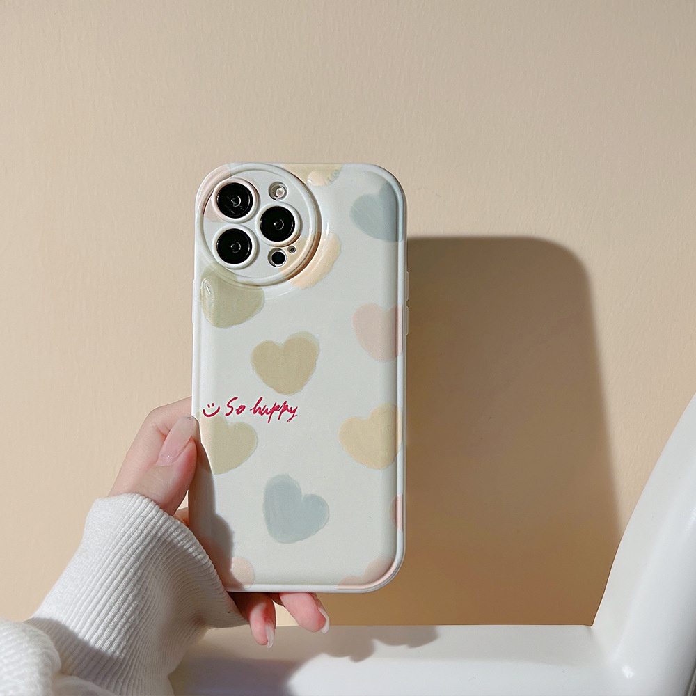 Iphone Ốp Điện Thoại tpu Dẻo + Silicon In Hình Trái Tim Cho iphone 11 12 13 pro max mini XR XS 7 8 plus