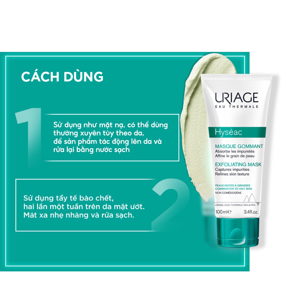 Mặt Nạ, Tẩy Tế Bào Chết Cho Da Dầu, Mụn URIAGE HYSÉAC MASQUE GOMMANT 100ml- Dr Thêm