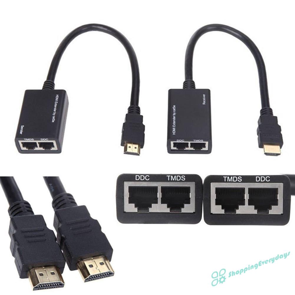 Bộ khuếch đại tín hiệu HDMI RJ45 CAT5E CAT6 UTP LAN ETHERNET Balun-1080p 3D