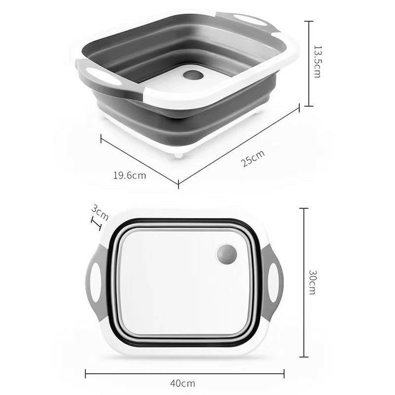 (3in1) Thớt đa năng, chậu đa năng, rổ thớt chậu đa năng gấp gọn - Michity