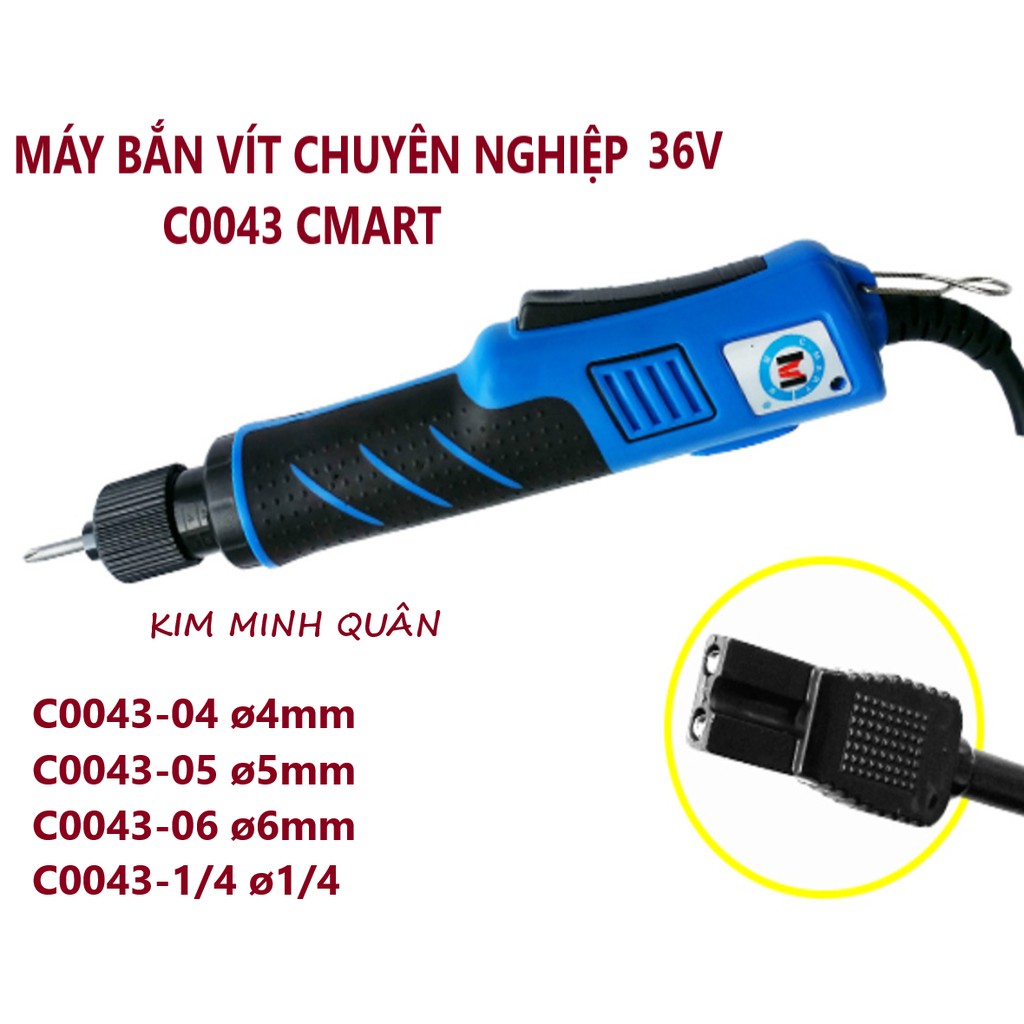 Máy Bắn Vít Công Nghiệp Bán Tự Động Nguồn 36V Đầu Gắn Vít ø 4, 5, 6, 1/4 C0043 CMART
