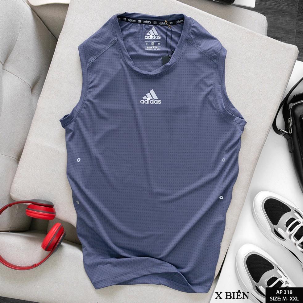 Áo phông nam thể thao adidas cao cấp mùa hè cộc tay ba lỗ chất thun lạnh mã 318 ⚡