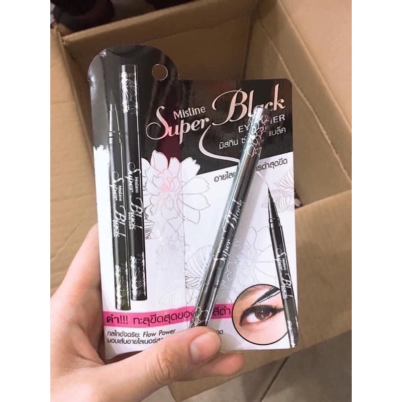 Kẻ Mắt Nước Mistine Siêu Nét SUPER BLACK EYELINER Thái Lan Chính Hãng