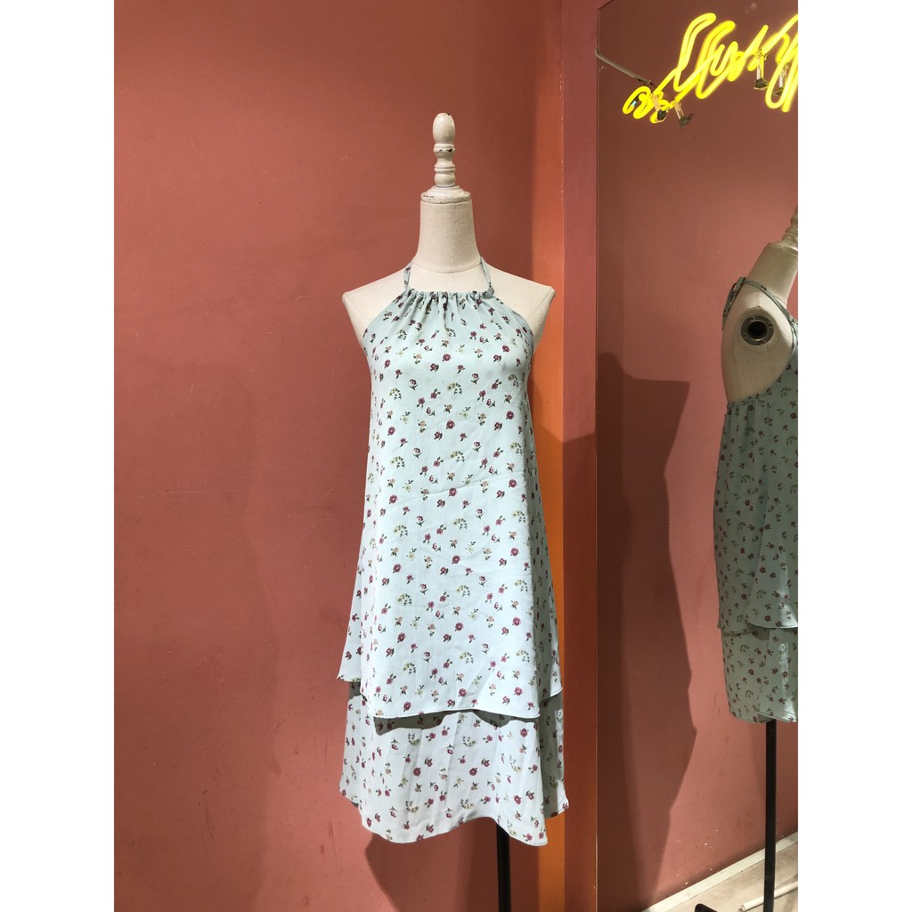 YU CHERRY | Đầm nữ cổ yếm 2 lớp hở lưng Backless Yem Dress YD132