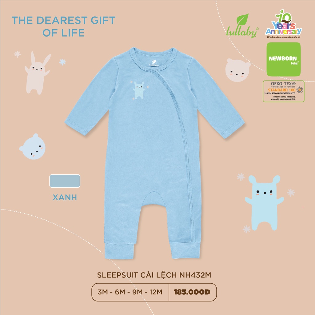 [CHÍNH HÃNG] Body sleepsuit liền quần chất liệu sợi tre họa tiết trẻ em cao cấp Lullaby