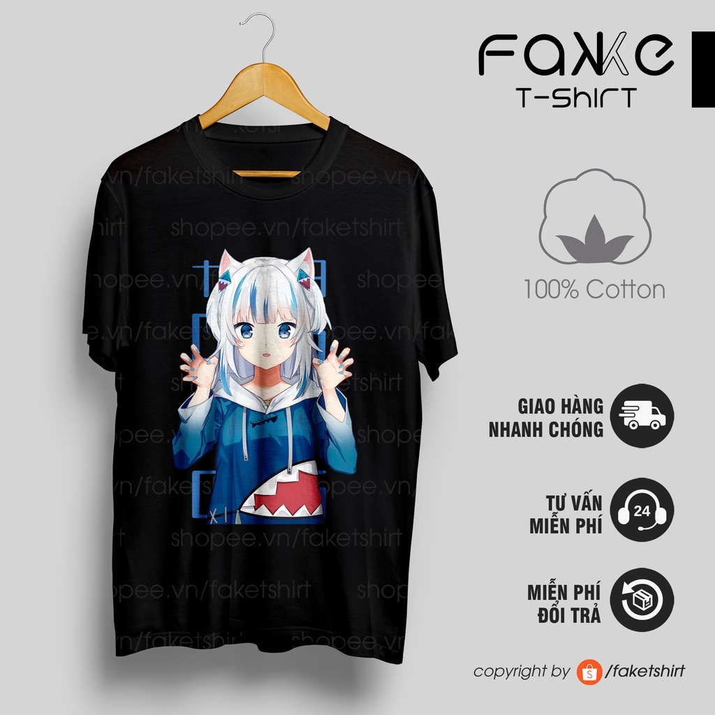 IWzK /Áo thun HOLOLIVE Gawr Gura  ngắn tay!