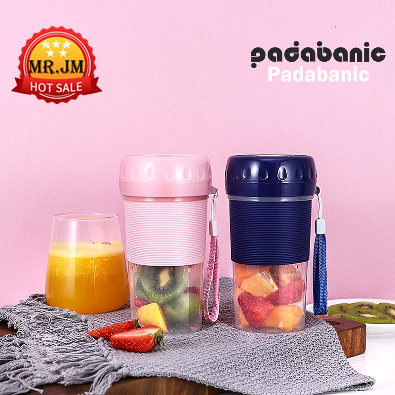 Cốc Xay Sinh Tố Cầm Tay Máy Xay Sinh Tố Mini Sạc Tích Điện Tiện Lợi Padabanic 4 Lưỡi Dao Mini Blender