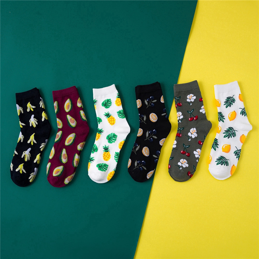 Unisex Women Cartoon Soft 3D Funny Fruit Sock Printed Pattern Socks