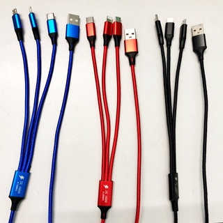 cáp sạc sạc 3 đầu micro usb/type c/