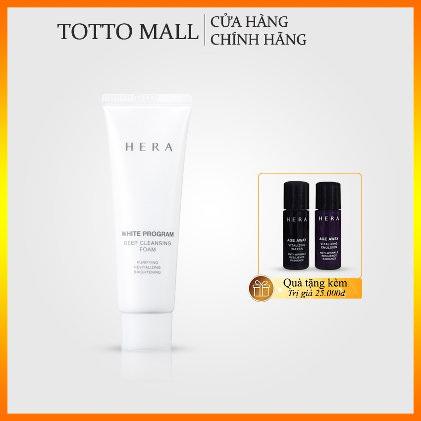 Sữa Rửa Mặt Trắng Da Se Khít Lỗ Chân Lông Hera White Program Deep Cleansing Foam 50ml - Sữa Rửa Mặt Hera