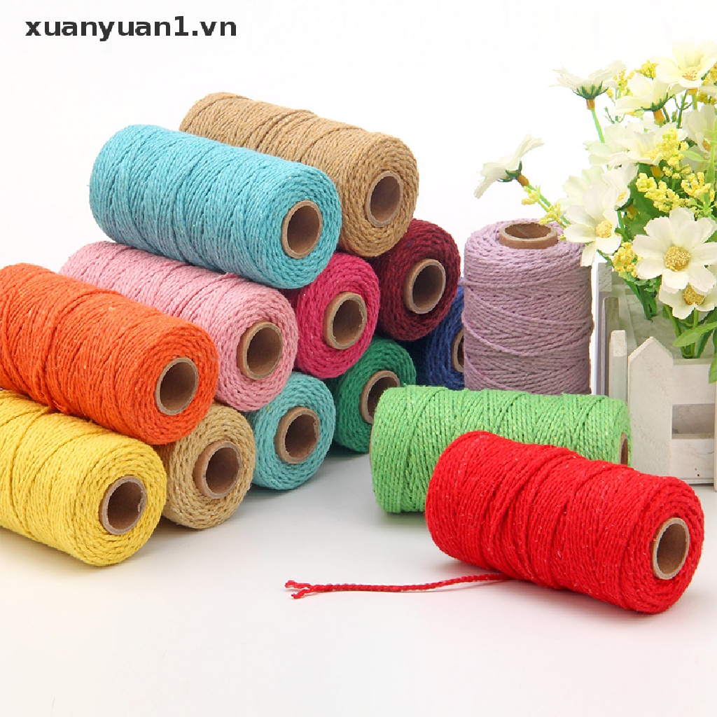 Cuộn Dây Cotton 100M Nhiều Màu Dùng Làm Đồ Thủ Công Tiện Dụng