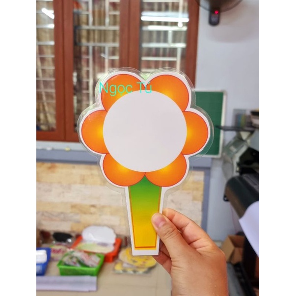 💥Thẻ Hoa cầm tay ghi đáp án 1 mặt ABCD ĐS, Số,  Dấu...