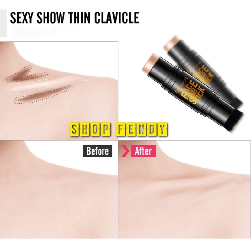 Kem nền bb stick kết hợp cọ trang điểm nét mịn dạng thỏi 2 in 1