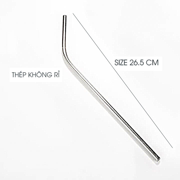 Ống hút inox - thép không rỉ 304 - Size 26.5 x 0.8cm - bền bỉ sáng bóng đẹp.