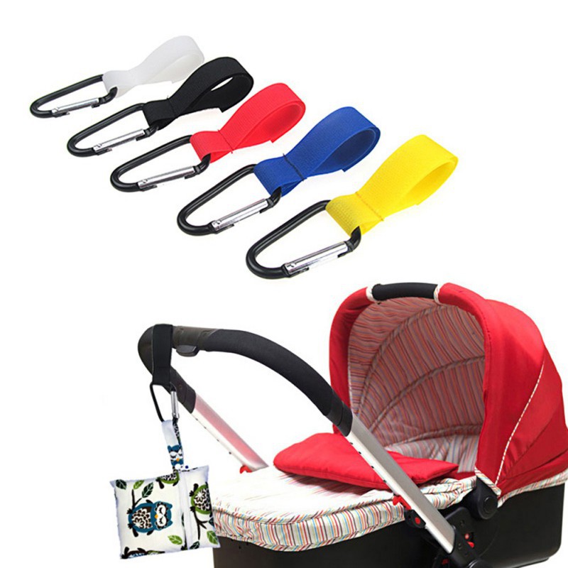 Móc Treo Đồ Gắn Xe Đẩy Em Bé Bằng Kim Loại Đa Năng Màu Sắc Ngẫu Nhiên