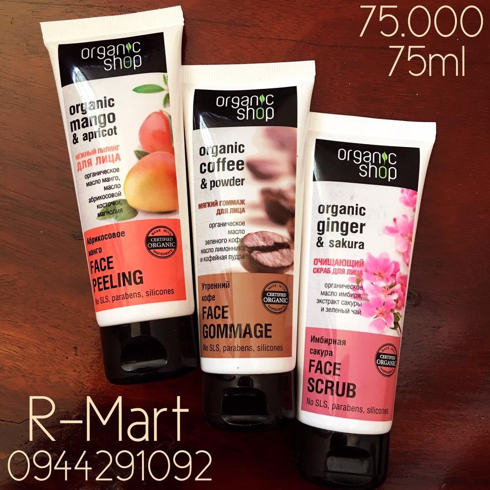 Tẩy da chết mặt Organic Shop