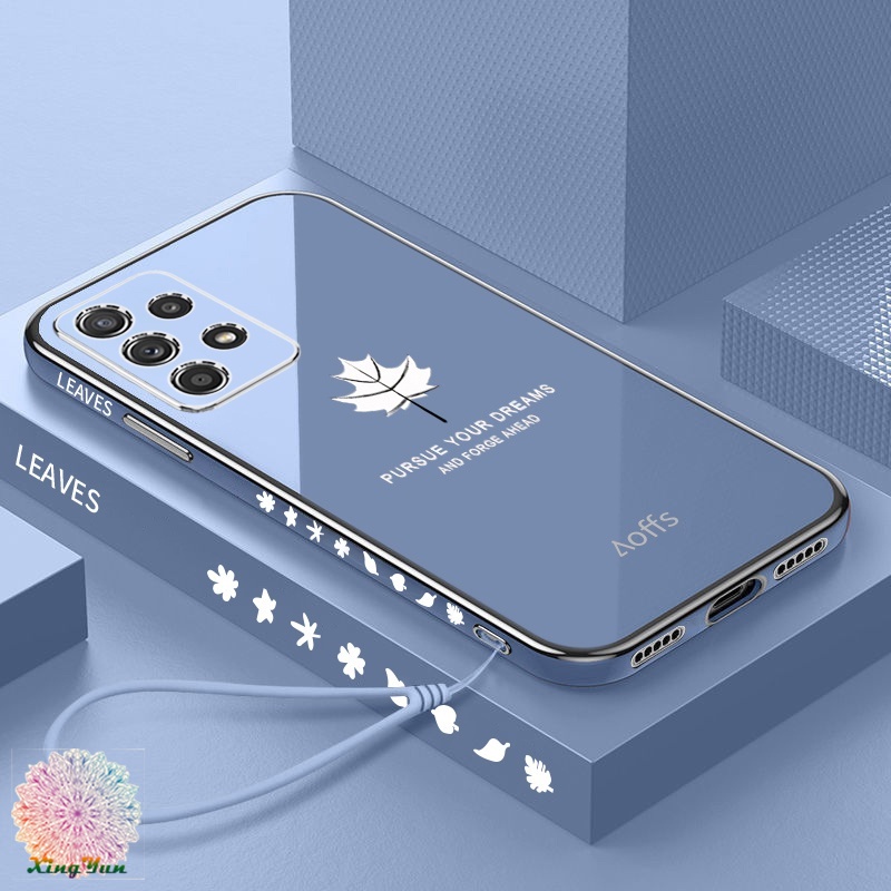 Ốp Điện Thoại Mềm Họa Tiết Lá Phong Có Dây Đeo Cho Samsung A32 4G A52 4G A72 4G A73 5G A53 5G A33 5G A03S A03 A22 4G A22 5G