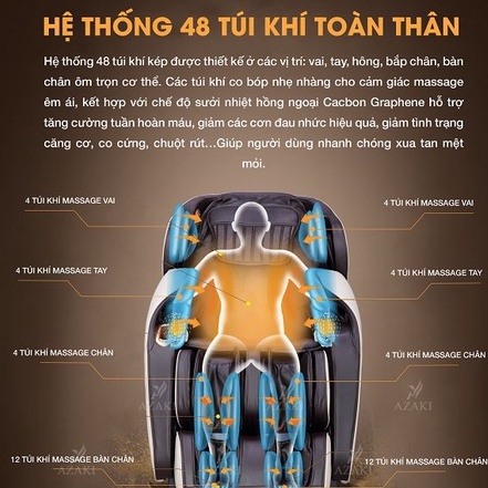 Ghế Massage Toàn Thân Cao Cấp 4D AZAKI E86 - Bảo hành Chính hãng