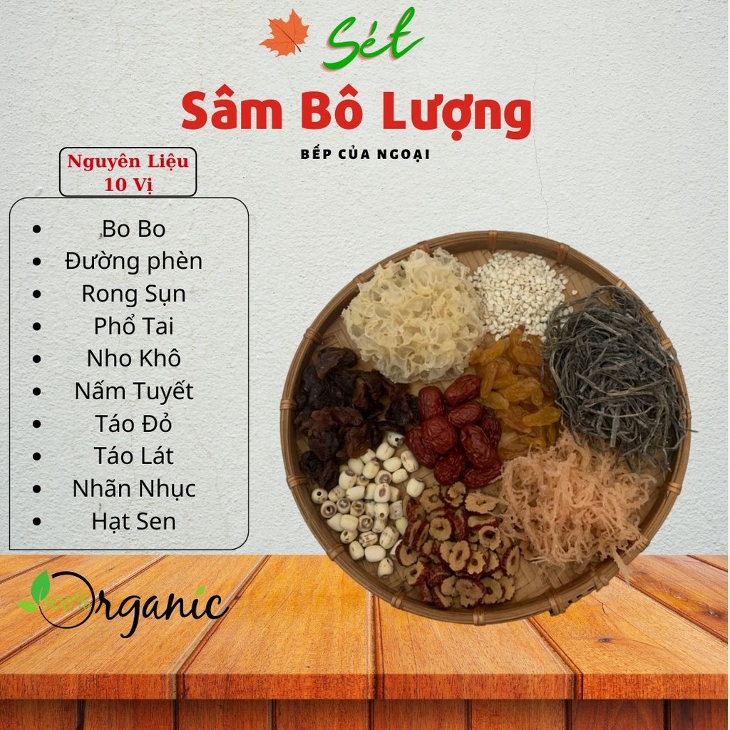 SÉT CHÈ SÂM BỔ LƯỢNG TỰ NẤU 11 VỊ - TẶNG KÈM CÔNG THỨC NẤU CHUẨN VỊ